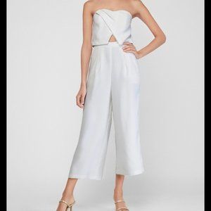 White Strapless Jumpsuit w/ Cutout